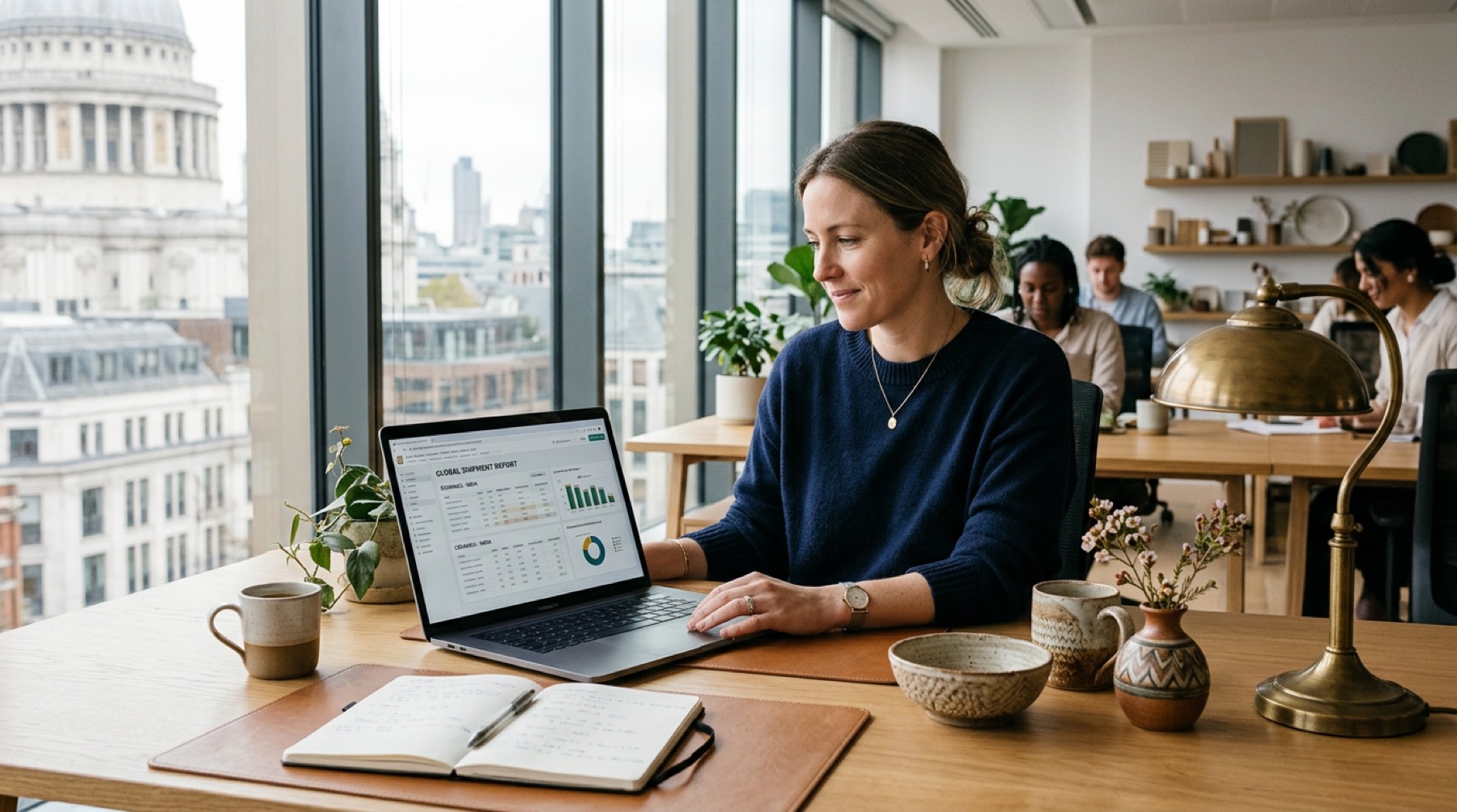 Home goods buyer reviewing a shipment report