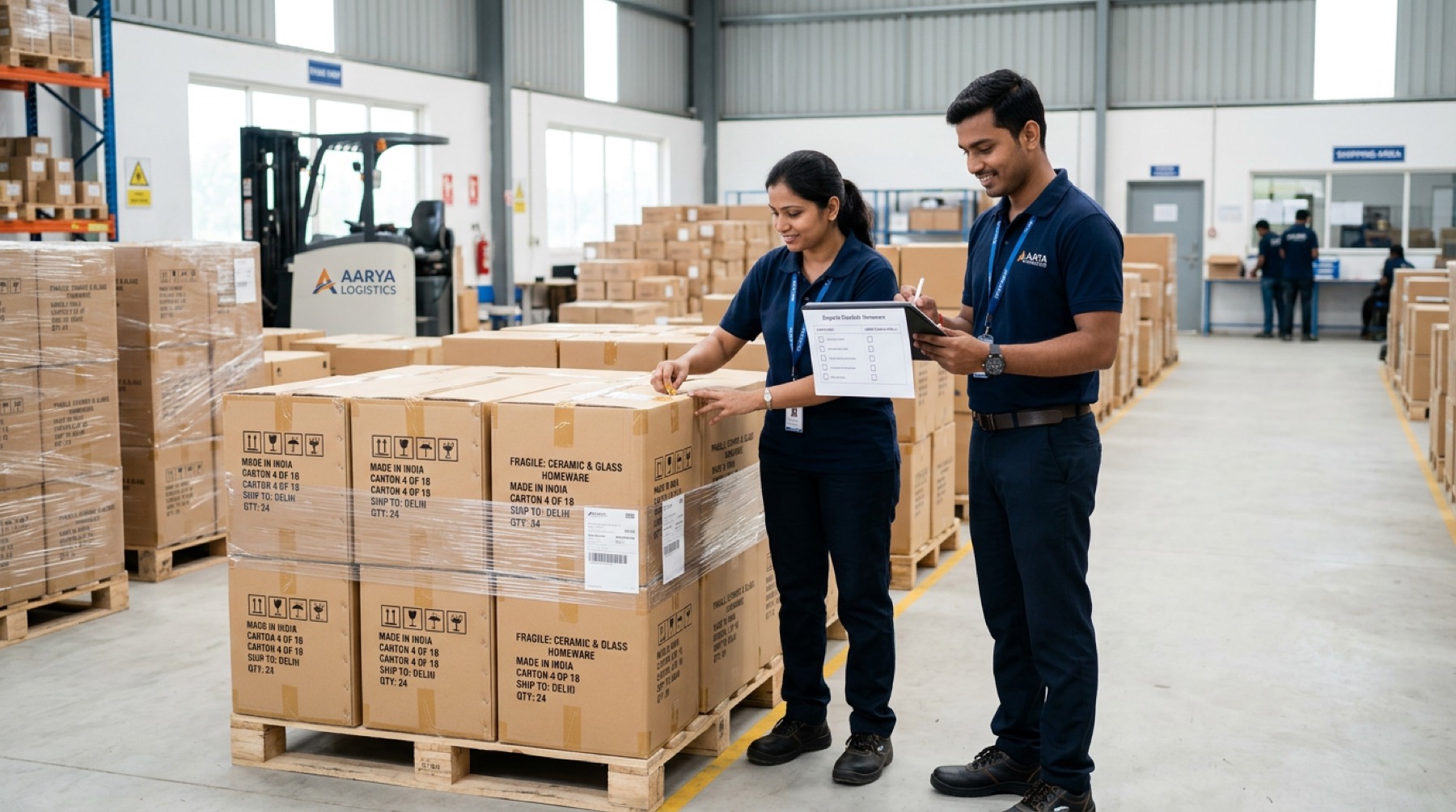 Final inspection of packed cartons
